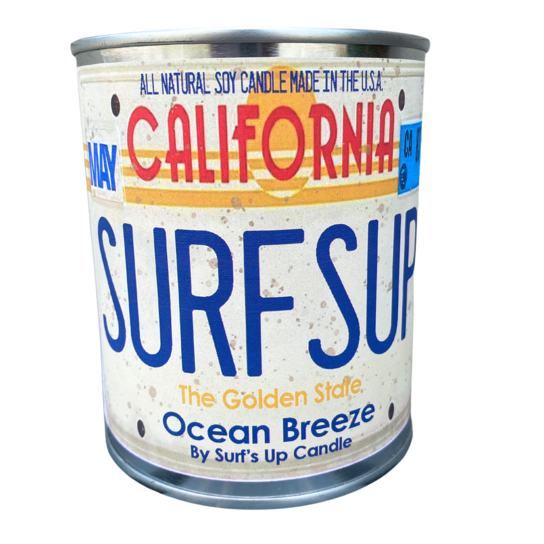 California License Plate Paint Can Candle
