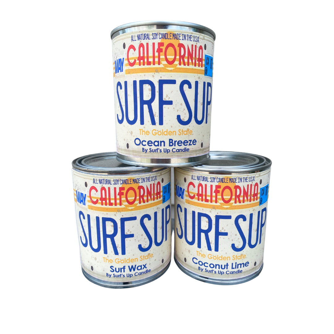 California License Plate Paint Can Candle
