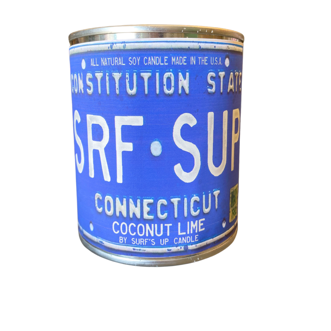 Connecticut License Plate Paint Can Candle
