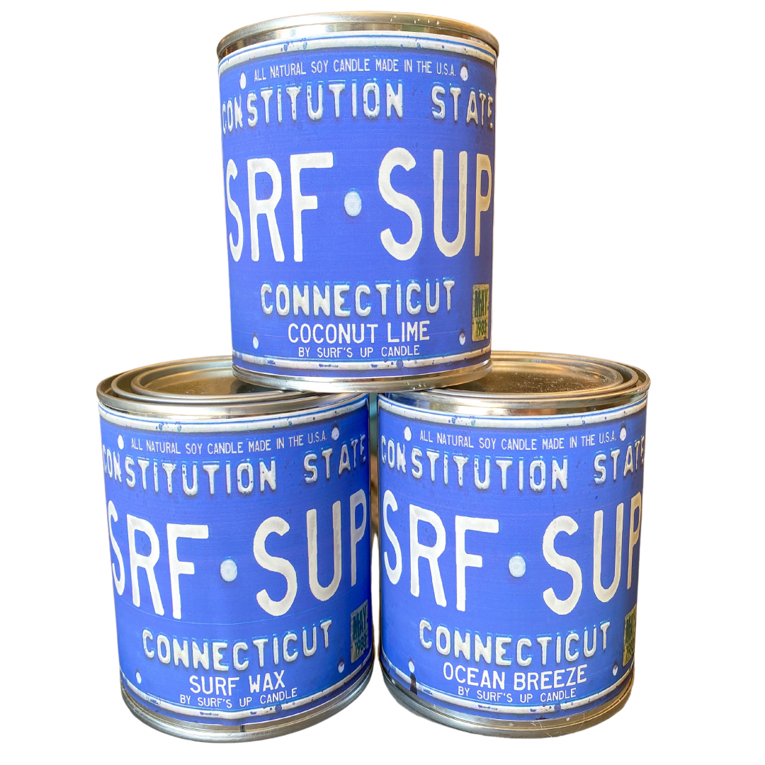 Connecticut License Plate Paint Can Candle