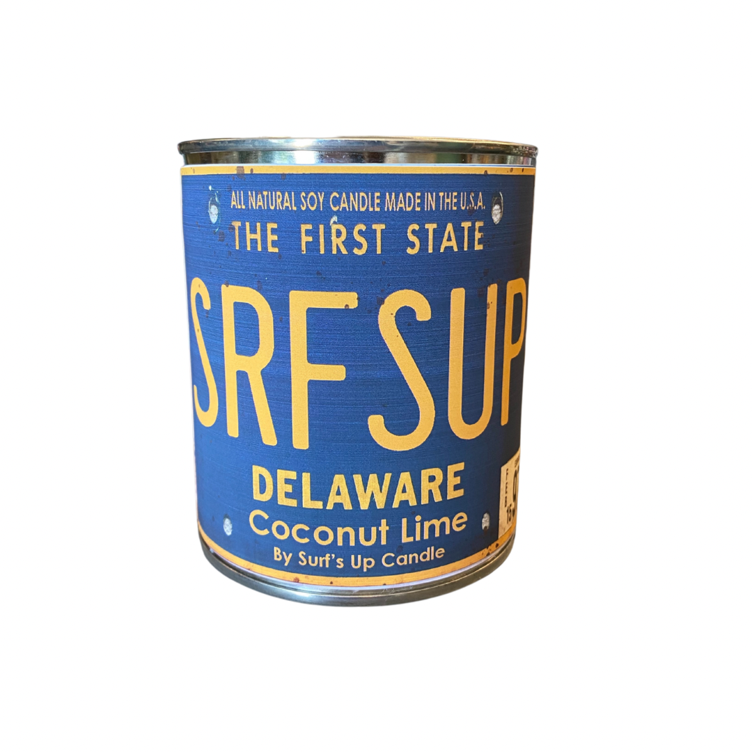 Delaware License Plate Paint Can Candle