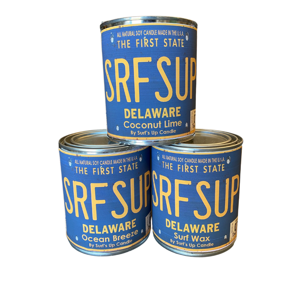 Delaware License Plate Paint Can Candle