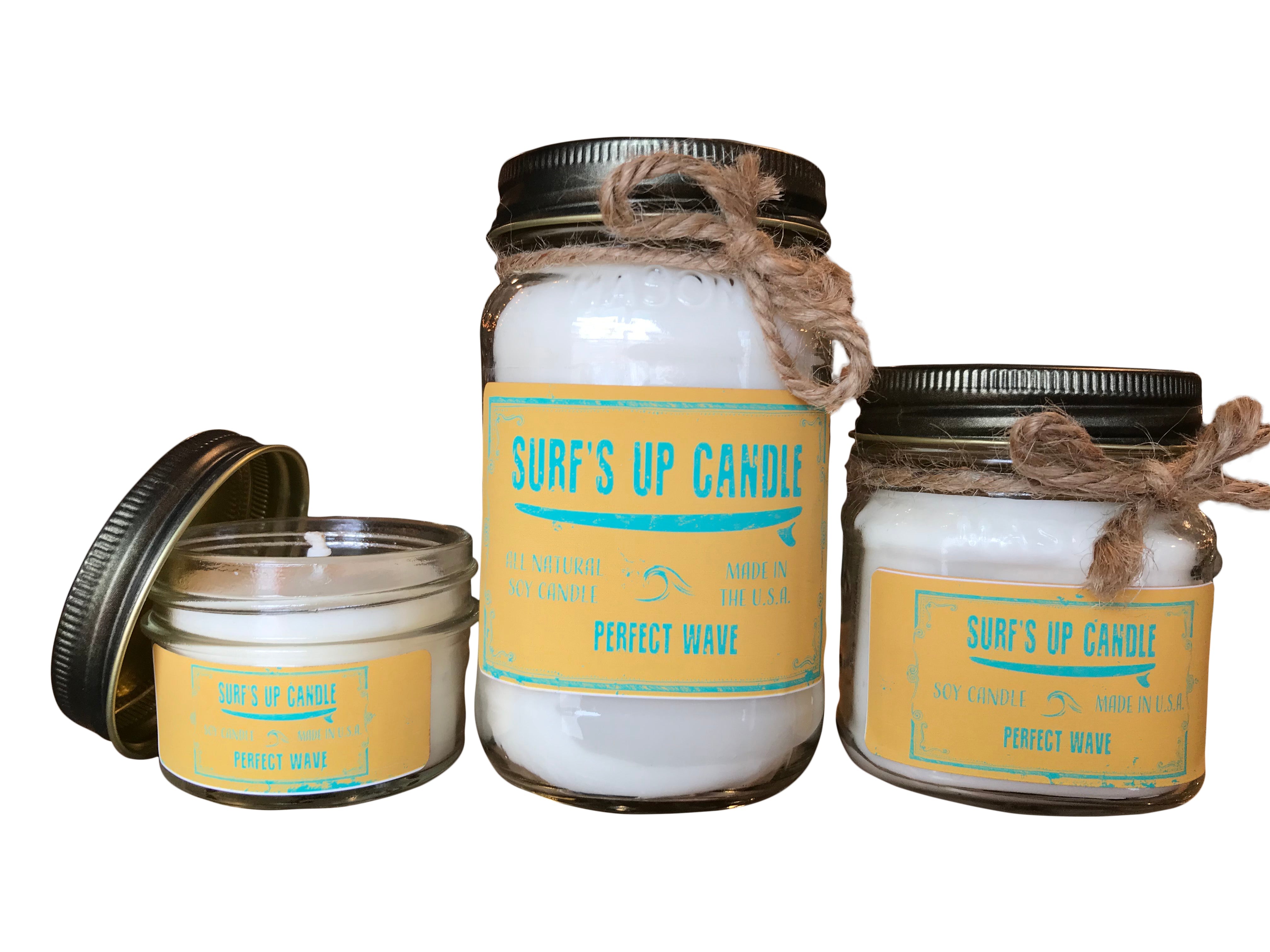 26oz Extra Large Vintage Surf Wax Mason Jar Candle