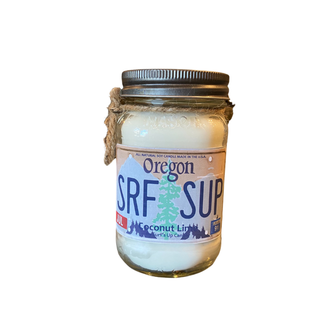 Oregon License Plate Mason Jar Candle