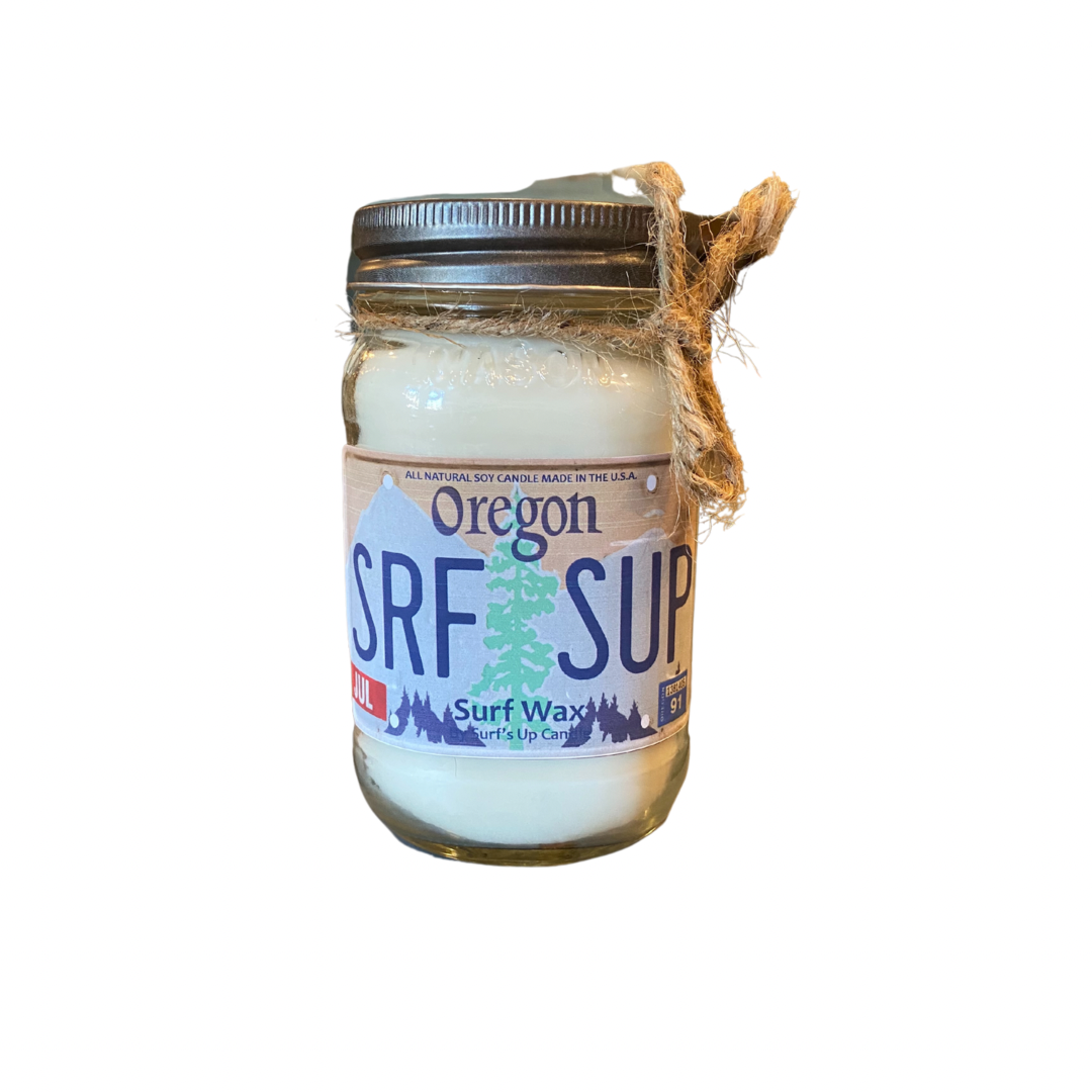 Oregon License Plate Mason Jar Candle