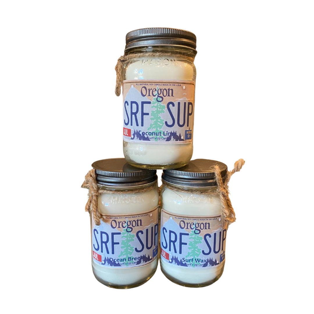 Oregon License Plate Mason Jar Candle