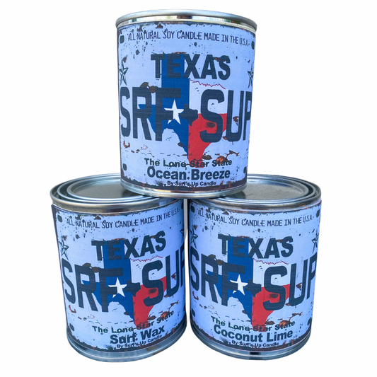 Texas License Plate Paint Can Candle