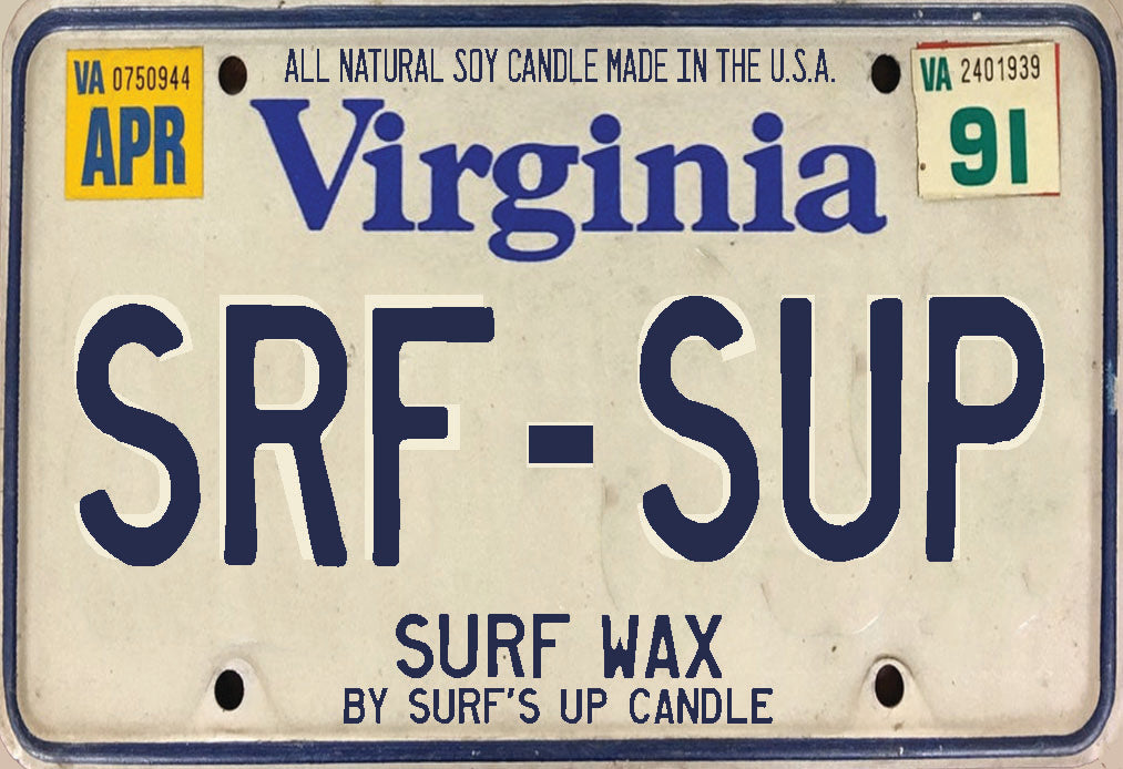Virginia License Plate Mason Jar Candle
