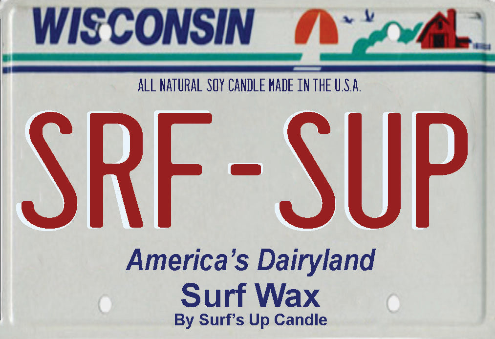 Wisconsin License Plate Mason Jar Candle