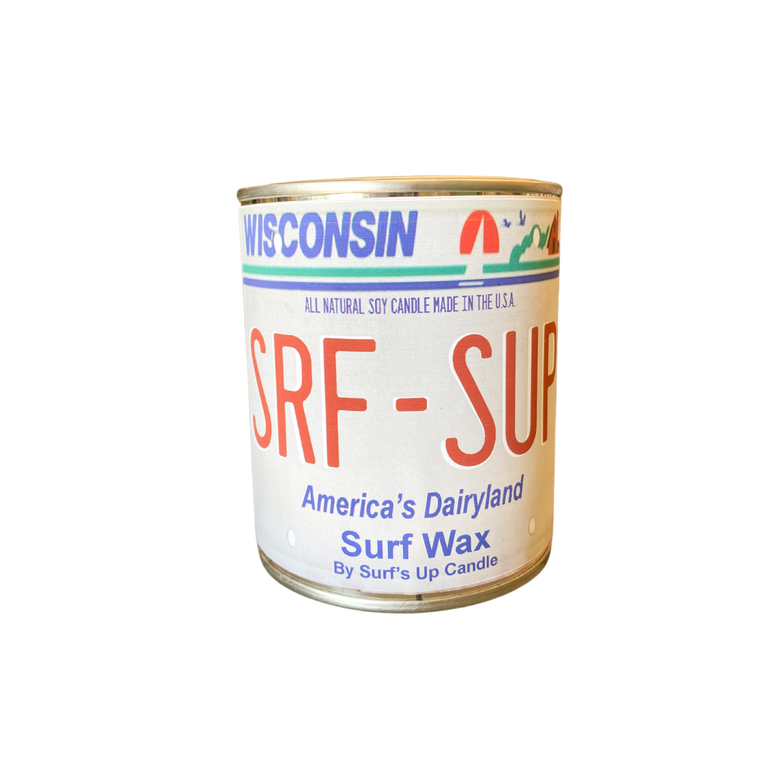 Wisconsin License Plate Paint Can Candle