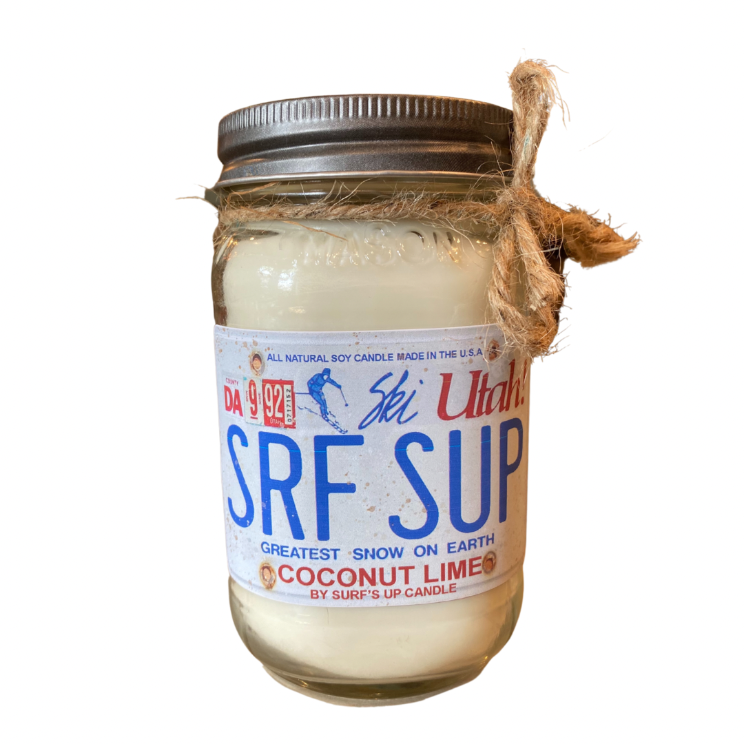 Utah License Plate Mason Jar Candle