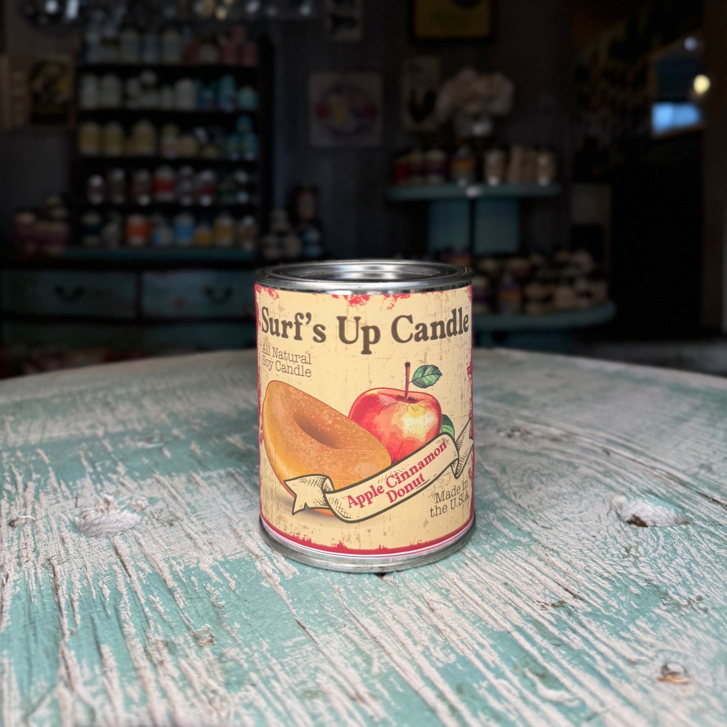 Apple Cinnamon Donut Paint Can Candle - Vintage Collection