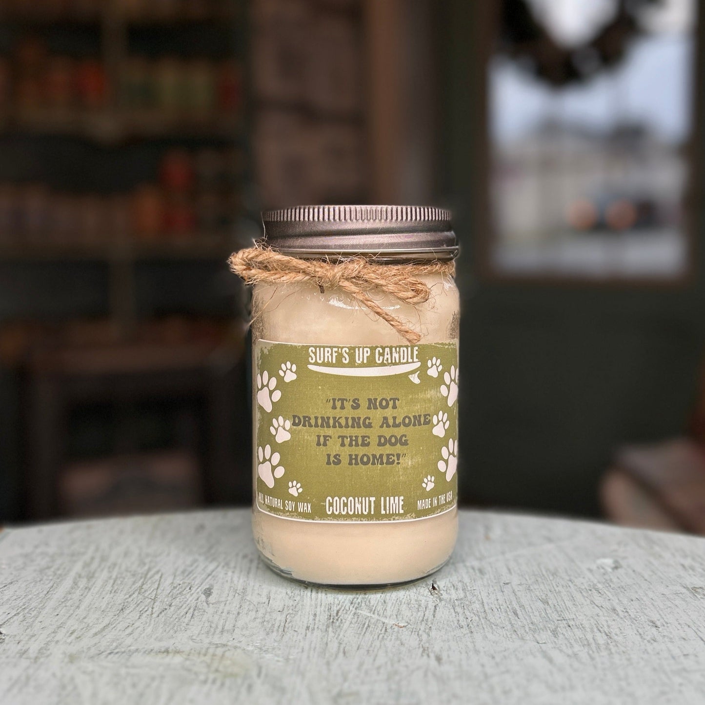 Drinking Alone Coconut Lime Mason Jar Candle - Paw-some Scents Collection
