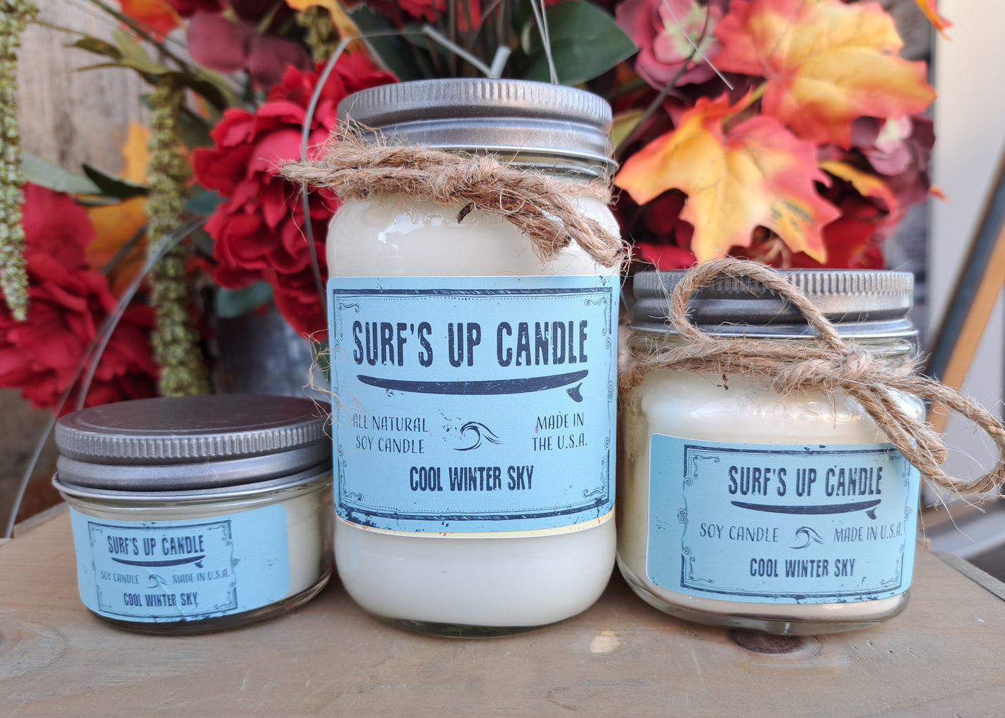 Cool Winter Sky Mason Jar Candle - Original Collection