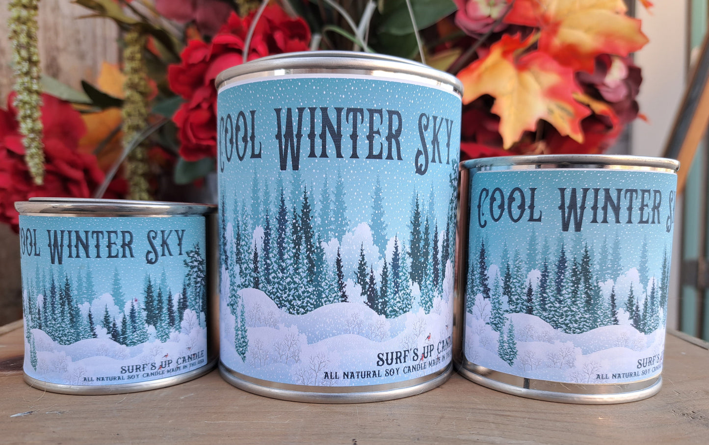 Cool Winter Sky Paint Can Candle - Vintage Collection