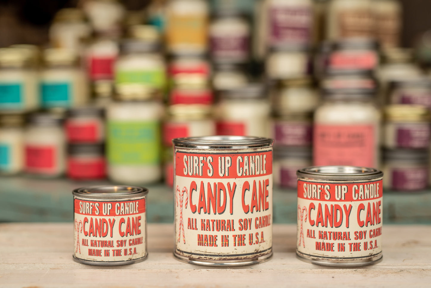 Candy Cane Paint Can Candle - Vintage Collection