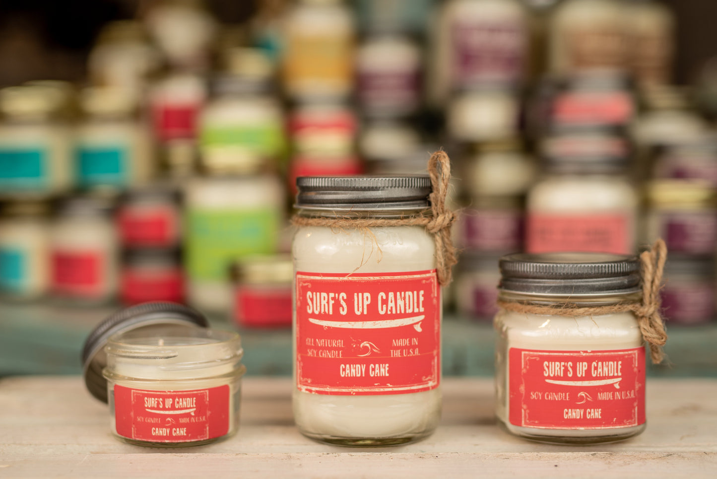 Candy Cane Mason Jar Candle - Original Collection