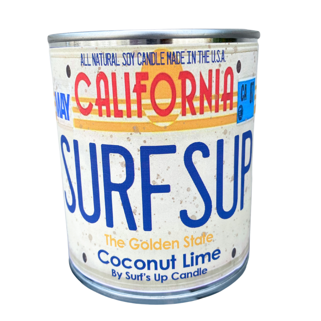 California License Plate Paint Can Candle