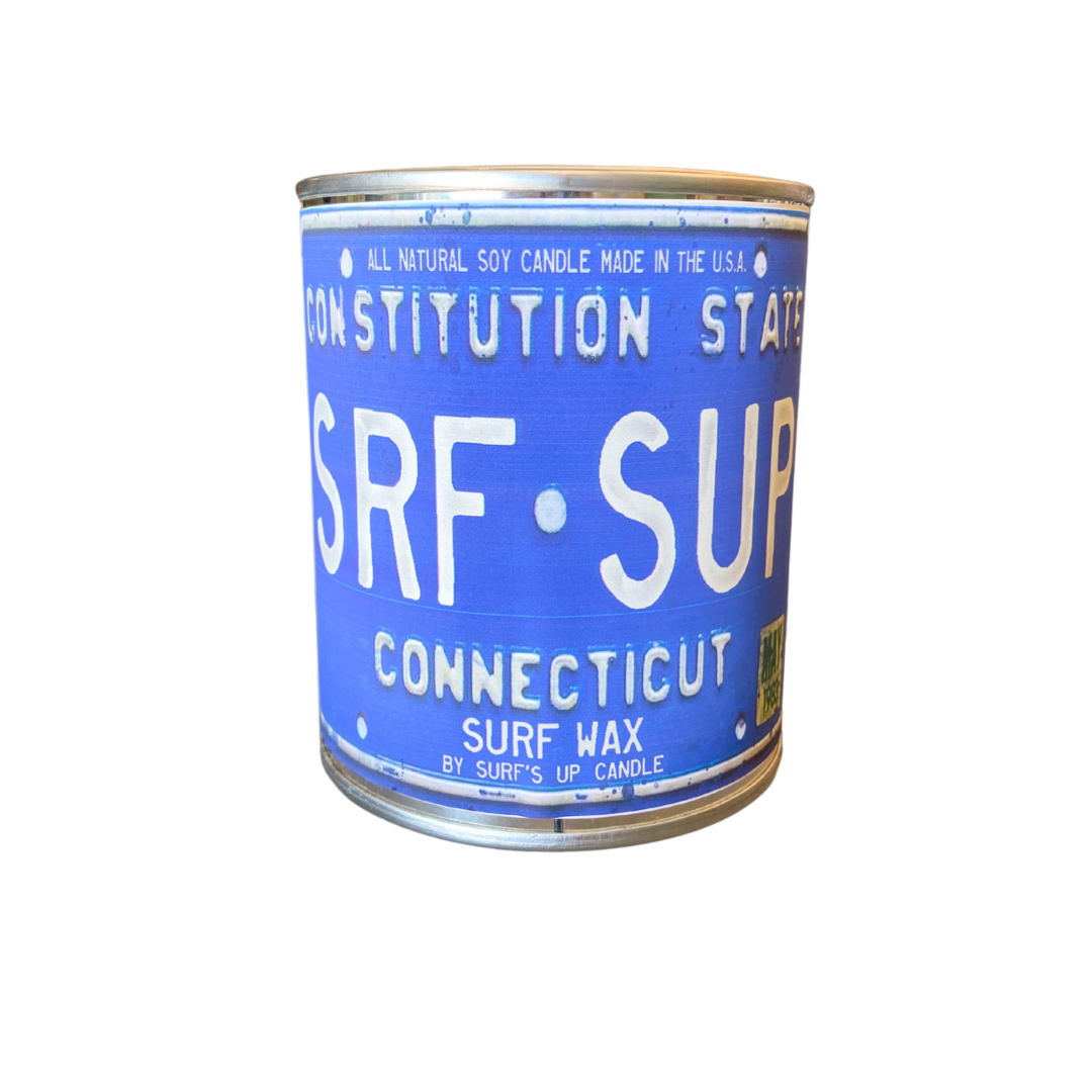 Connecticut License Plate Paint Can Candle