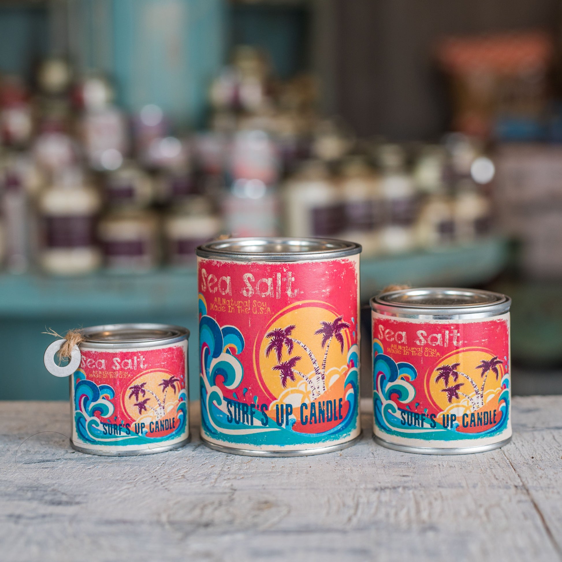 Sea Salt Beach scent paint can all natural soy candle
