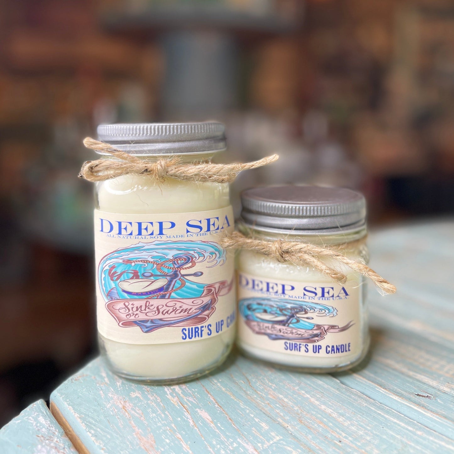 Deep Sea Mason Jar Candle - Vintage Collection