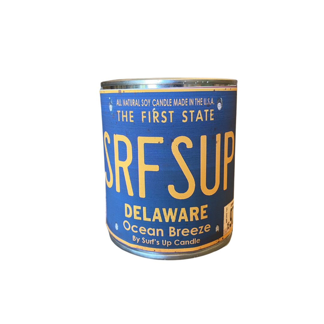 Delaware License Plate Paint Can Candle