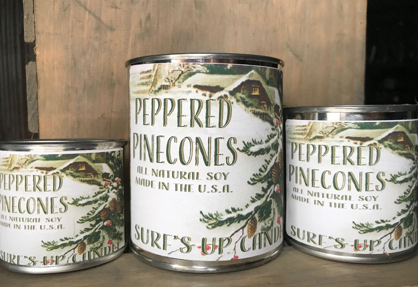 Peppered Pinecones Paint Can Candle- Vintage Collection