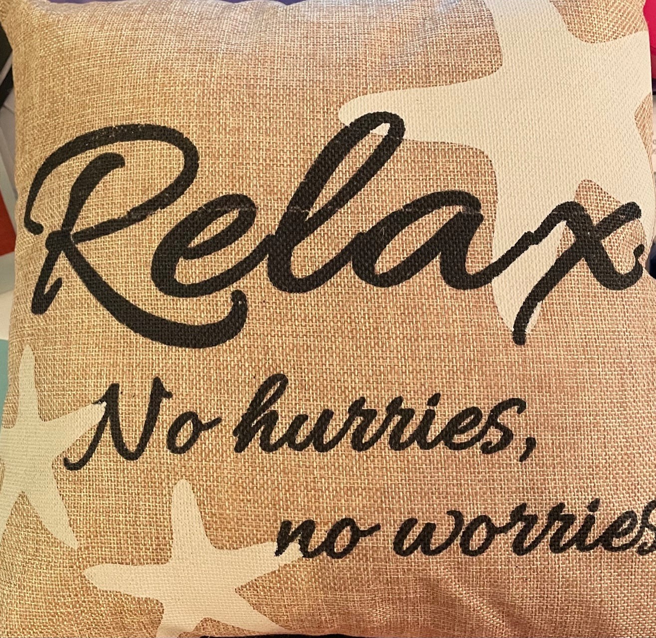 Relax Burlap Pillow