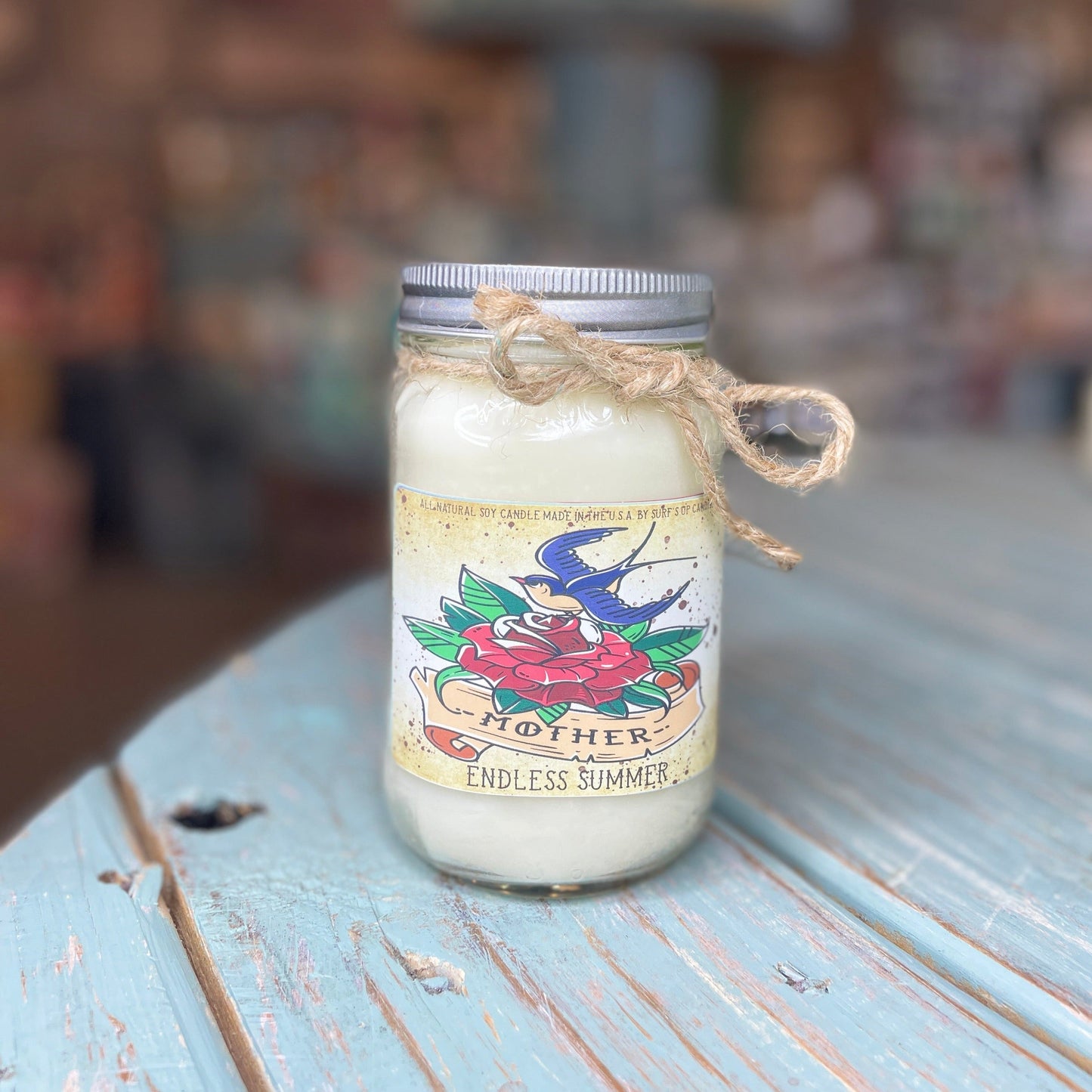 Endless Summer Tattoo Inspired Mason Jar Candle - Mother's Day Collection