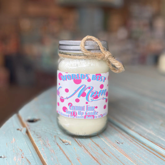 Coconut Lime Pink Hearts Mason Jar Candle - Mother's Day Collection