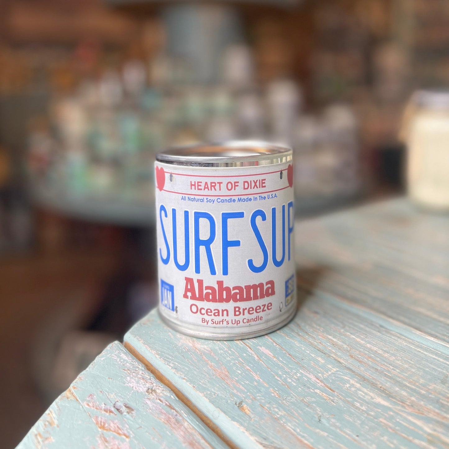 Alabama License Plate Ocean Breeze Paint Can Candle