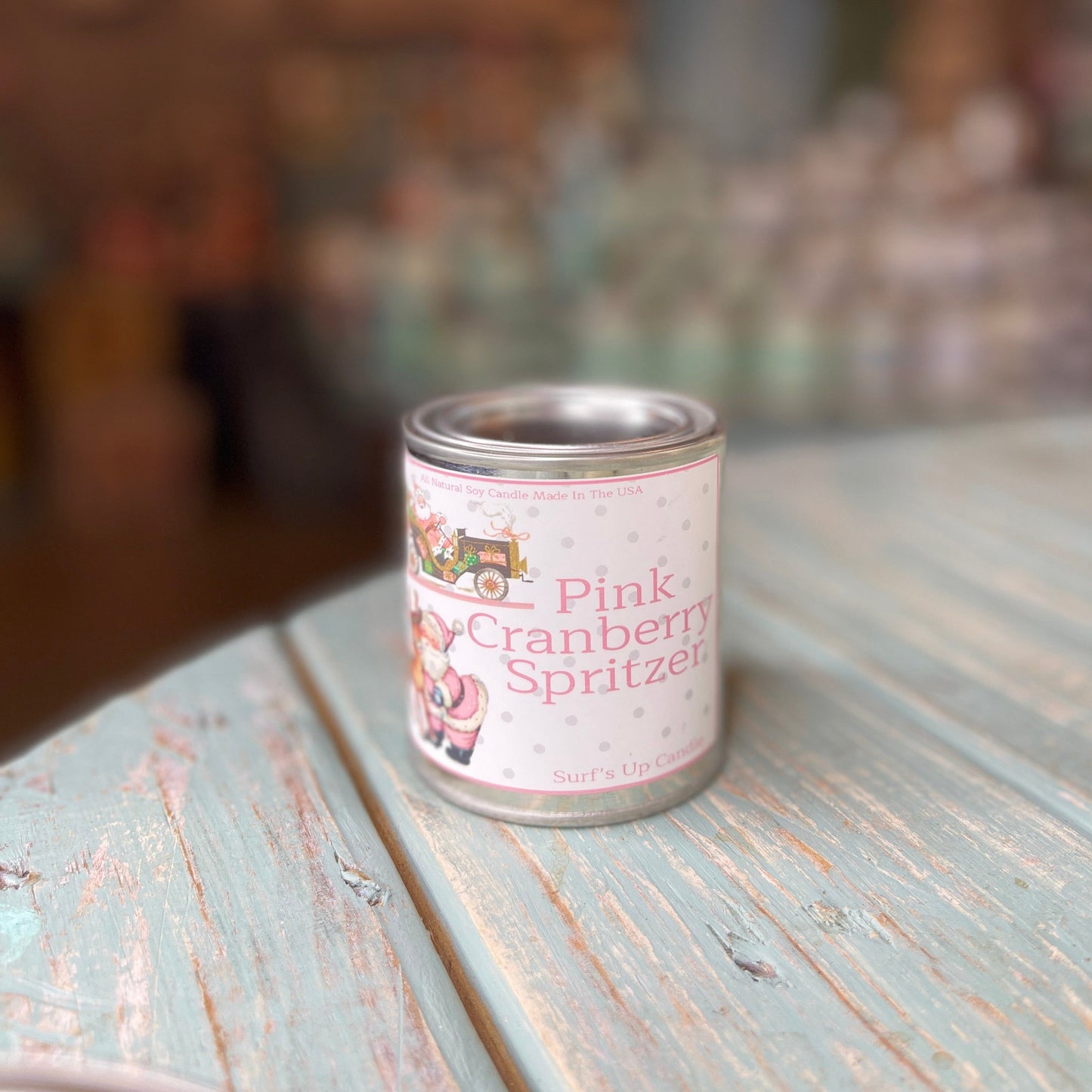 Pink Cranberry Spritzer Paint Can Candle - Vintage Collection