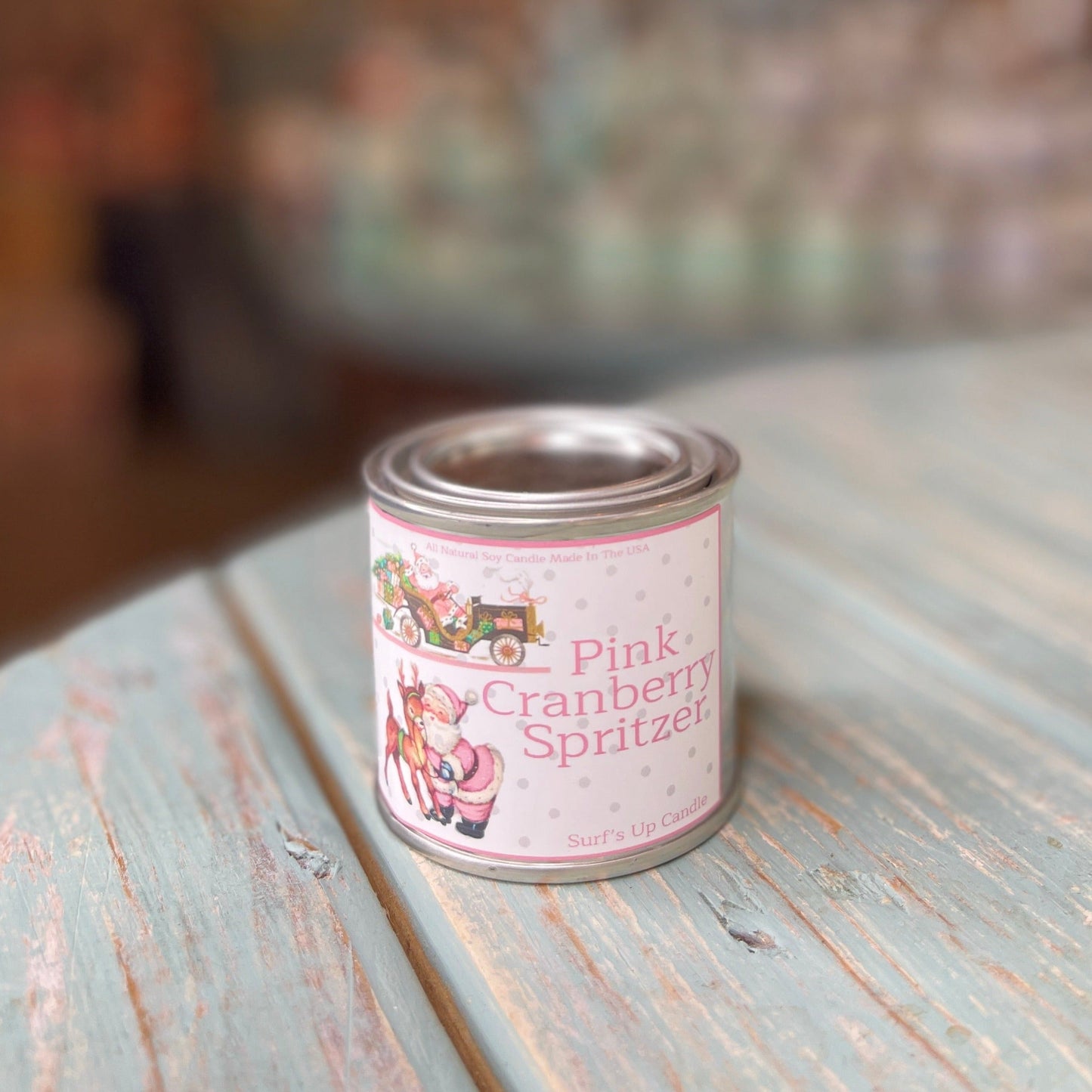 Pink Cranberry Spritzer Paint Can Candle - Vintage Collection