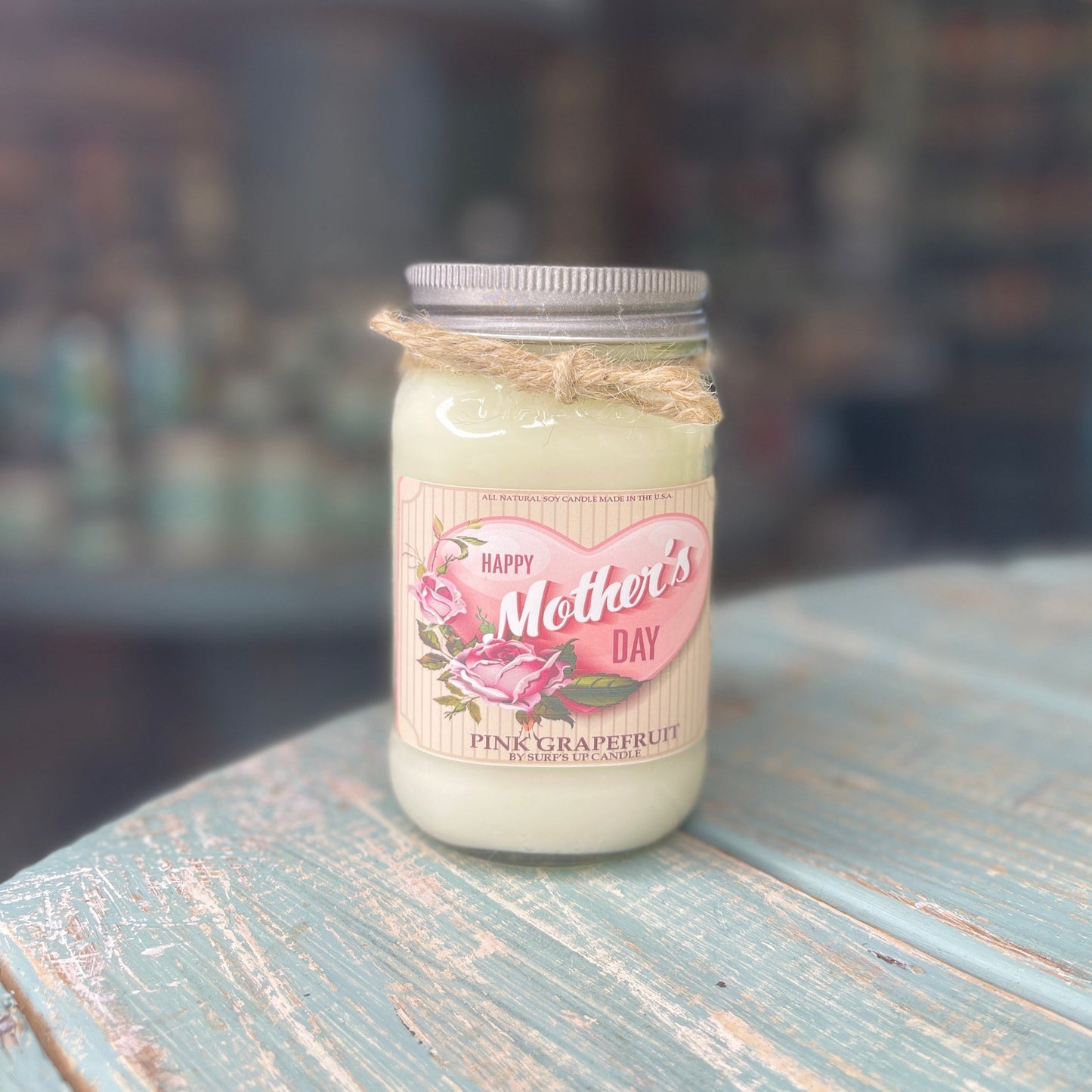 Hearts Pink Grapefruit Mason Jar Candle - Mother's Day Collection