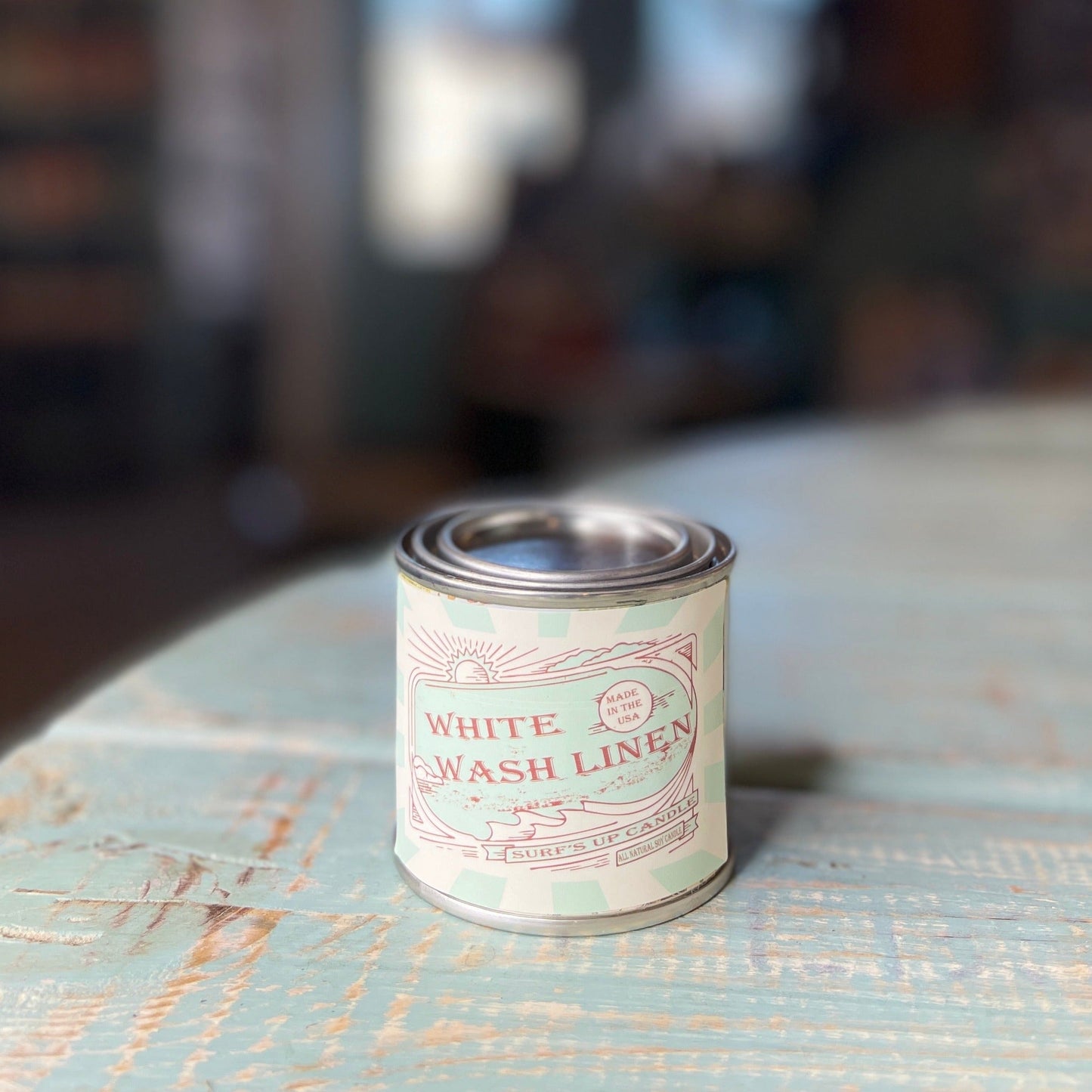 White Wash Linen Can Candle - Vintage Collection