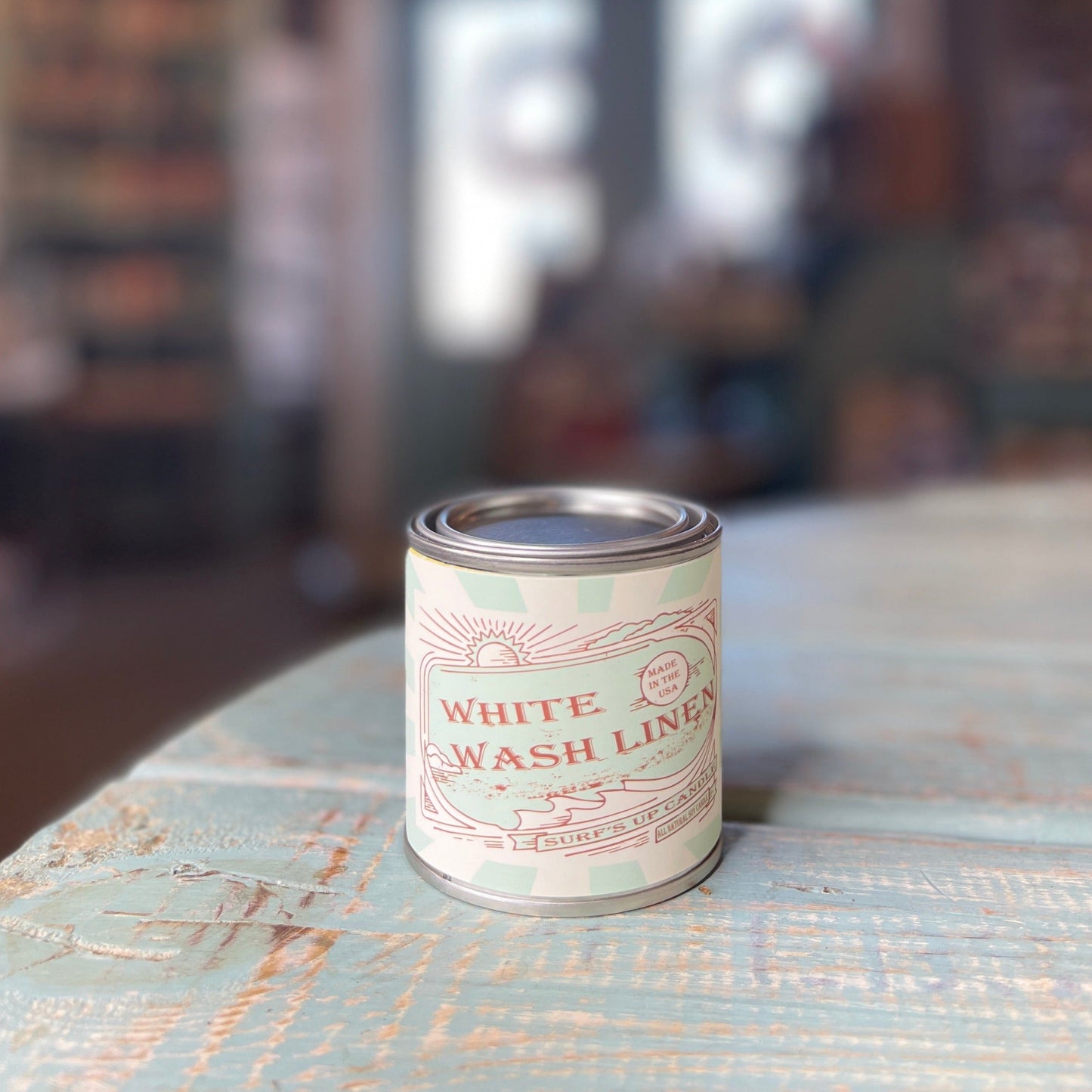 White Wash Linen Can Candle - Vintage Collection