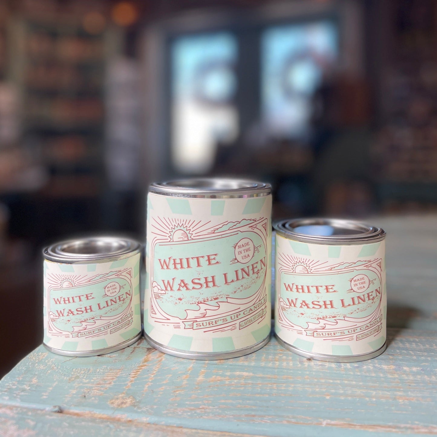 White Wash Linen Can Candle - Vintage Collection