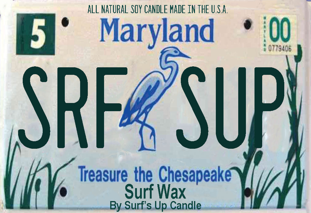 Maryland License Plate Mason Jar Candle