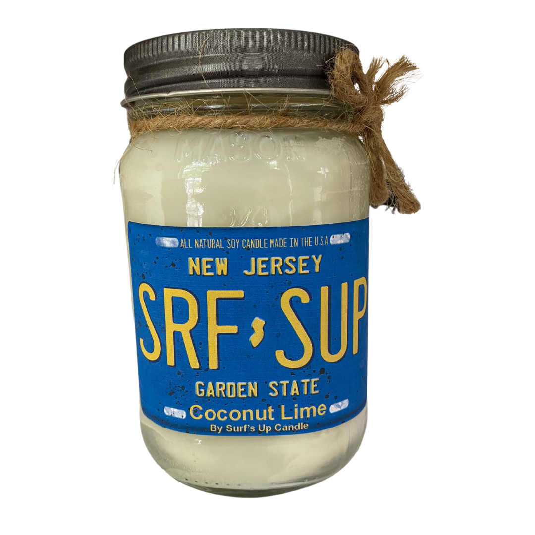 New Jersey License Plate Mason Jar Candle