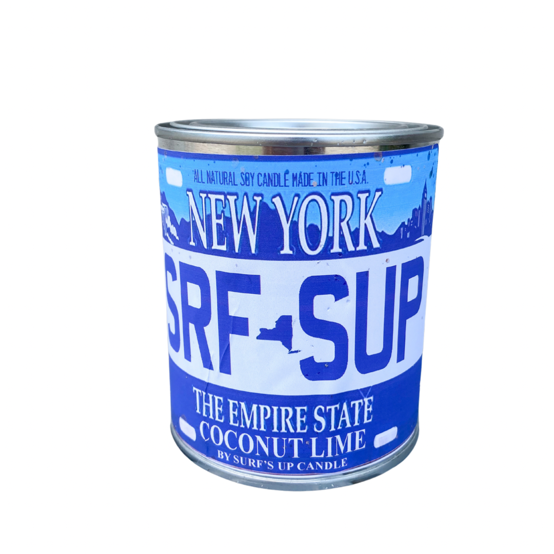 New York License Plate Paint Can Candle