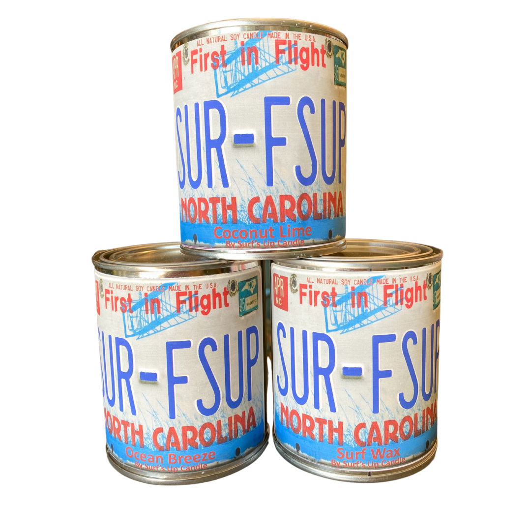 North Carolina License Plate Paint Can Candle