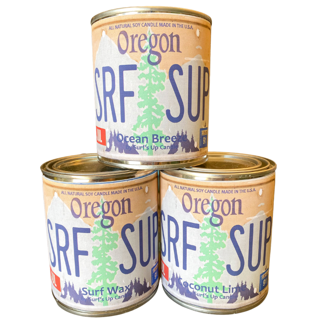 Oregon License Plate Paint Can Candle