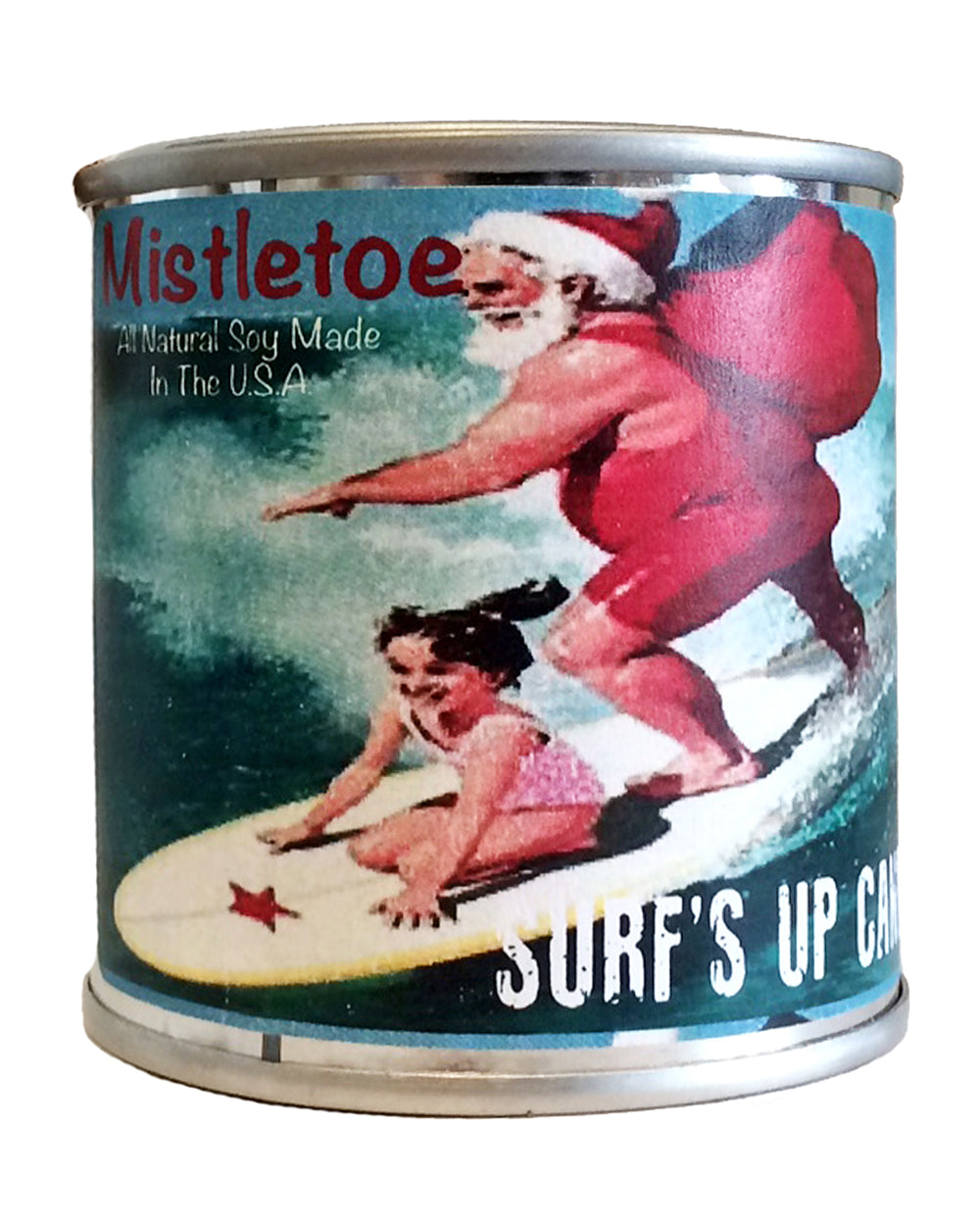 surfs up candle mistletoe soy candle