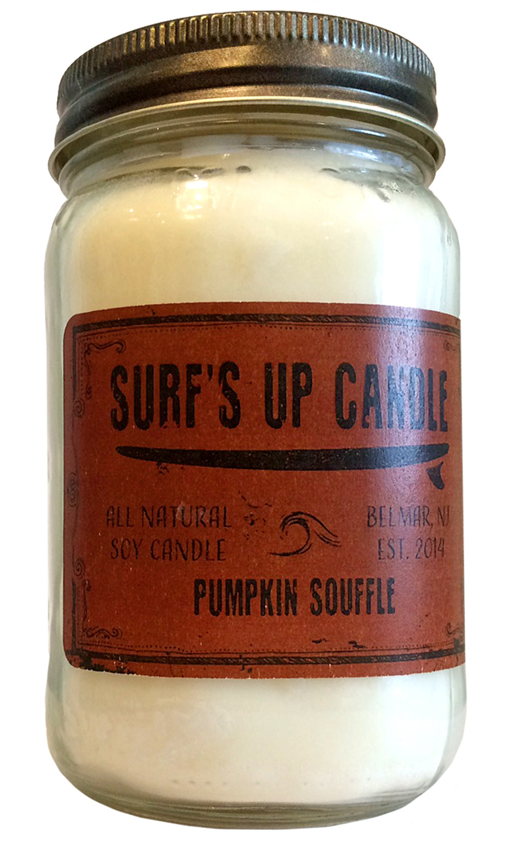 surfs up candle pumpkin souffle soy candle