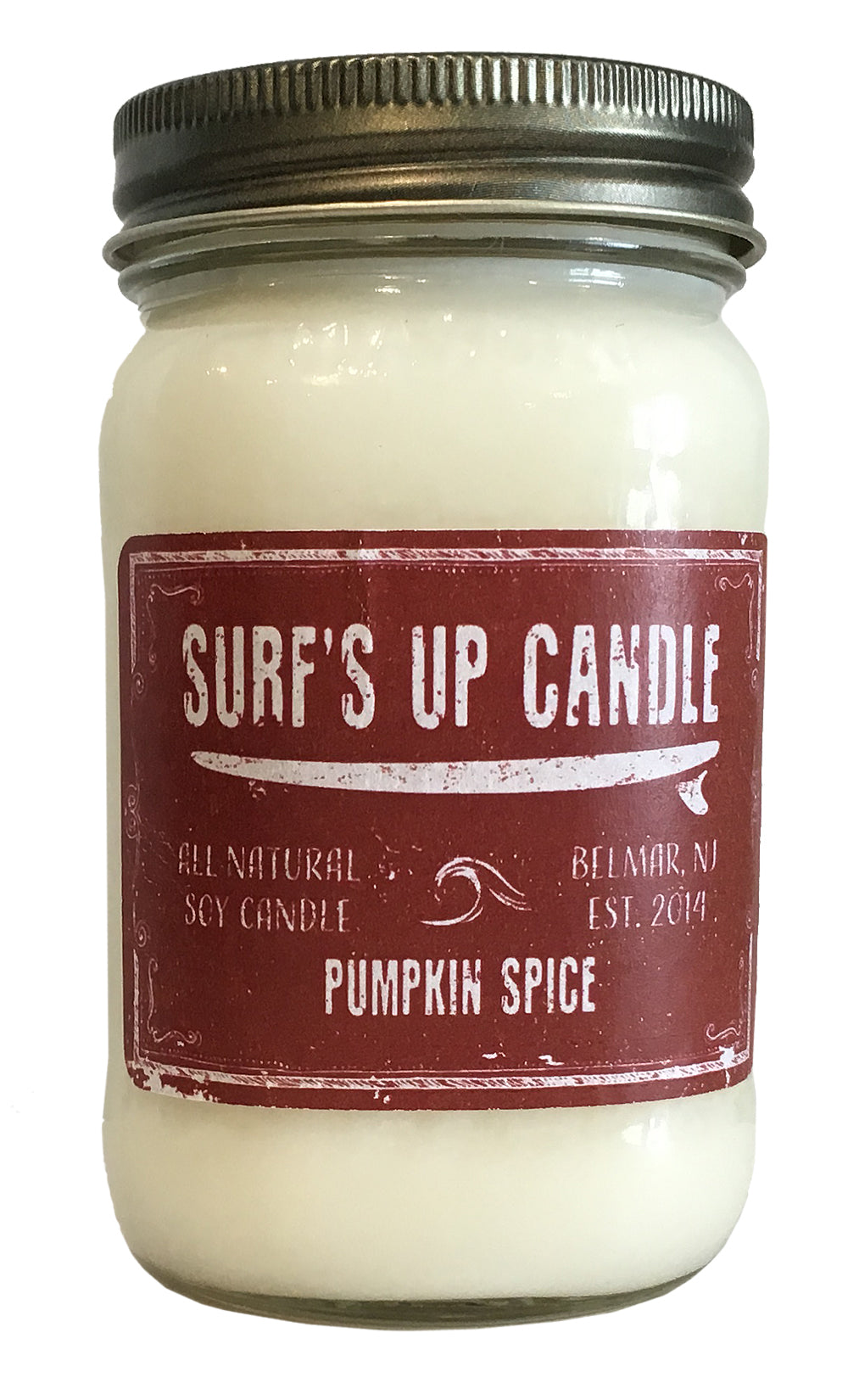 surfs up candle pumpkin spice soy candle