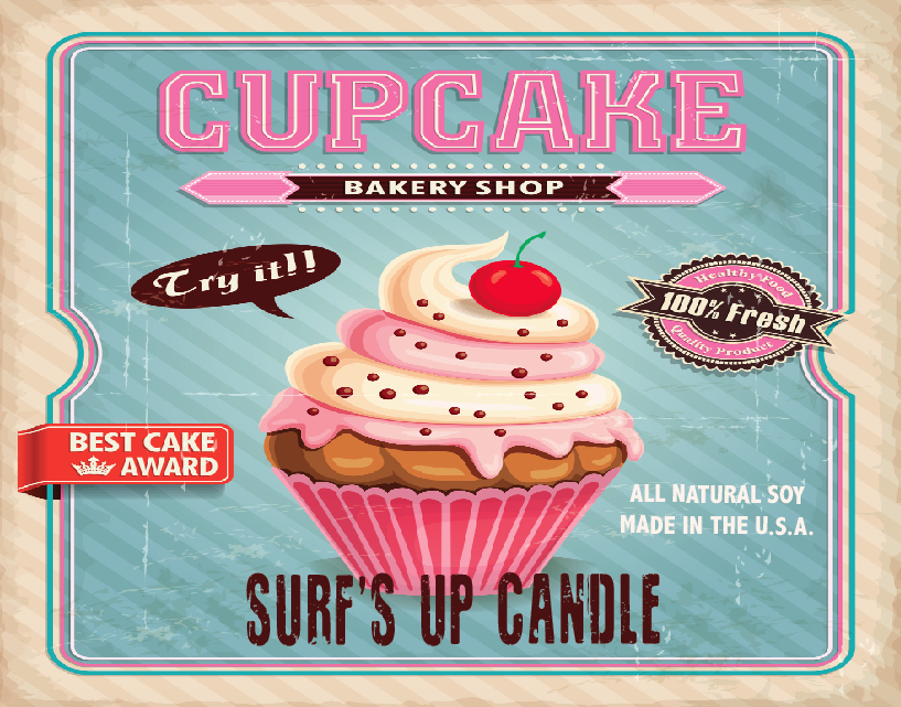Cupcake Paint Can Candle - Vintage Collection