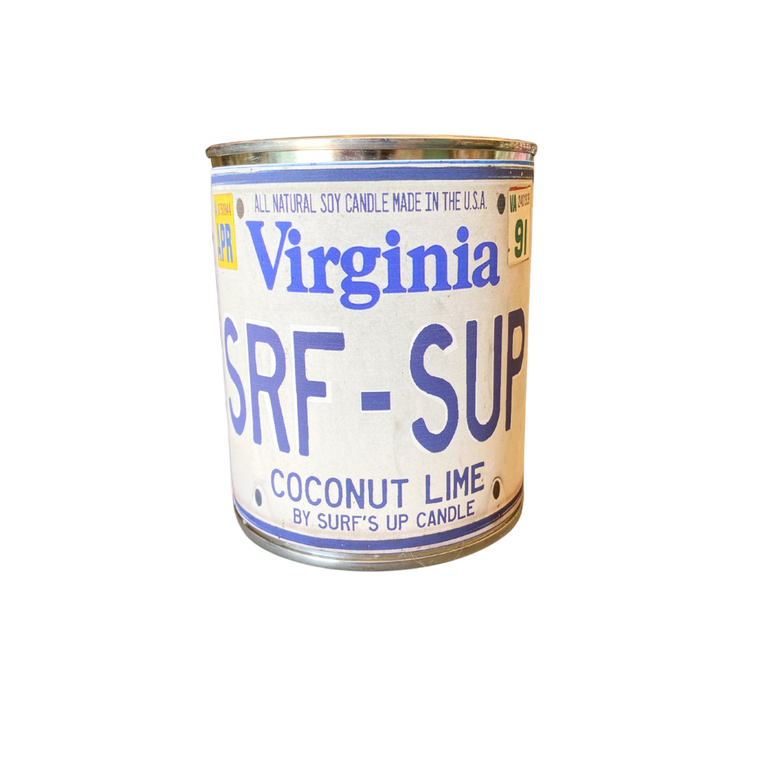 Virginia License Plate Paint Can Candle