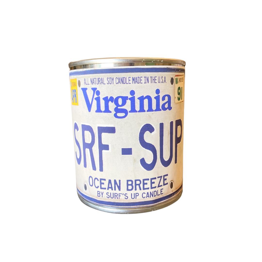 Virginia License Plate Paint Can Candle