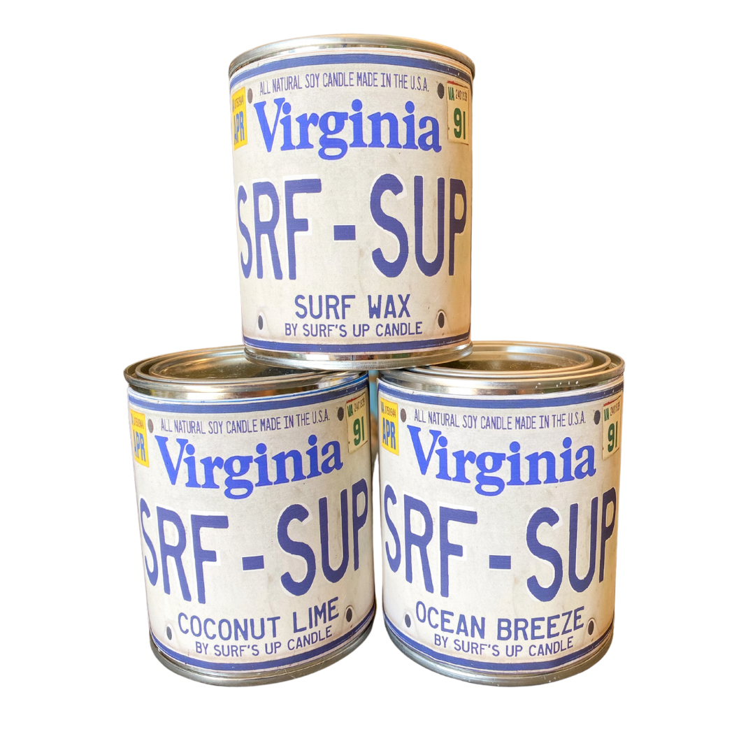 Virginia License Plate Paint Can Candle